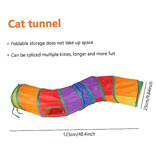Túnel para gatos plegable con 2 agujeros y pelota para entretener a tu gatito 7