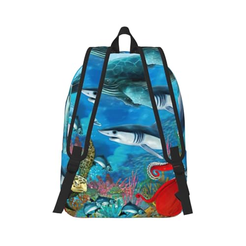 Sac d'infirmière motif requins et pieuvre avec range ordinateur - 3