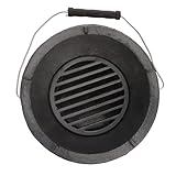 TOPPERFUN Barbacoa Portátil de Hierro Fundido Estufa para Barbacoa Exterior Resistente y Versátil Estufa de Calefacción para Camping y Jardín