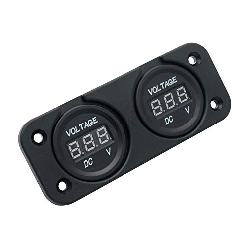 Dual Battery Volt Meter Digital Display for 12V/24V Vehicles