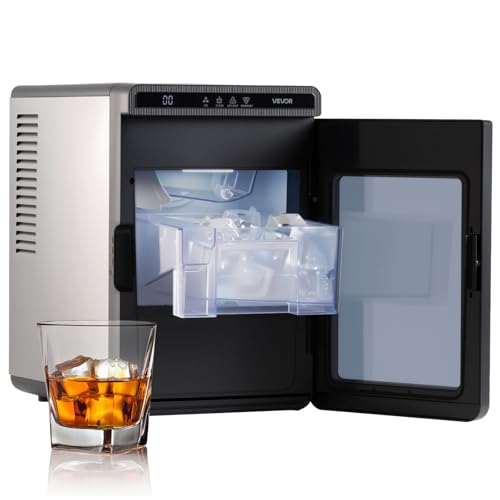 Image of VEVOR 1.6 inch Clear Ice Cube Maker, 3 Square Ice Ready in 25-35 Mins, 108 Pcs /Day, 24H Timer Ice Maker Countertop for Cocktails, Whiskey & Bourbon