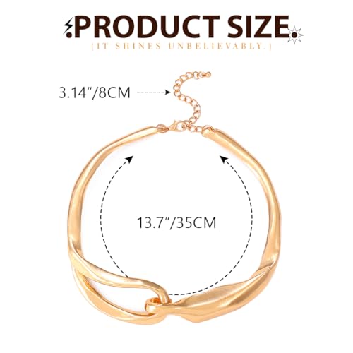 Chunky Choker Necklace Gold Thick Statement Chain Necklaces for Women2