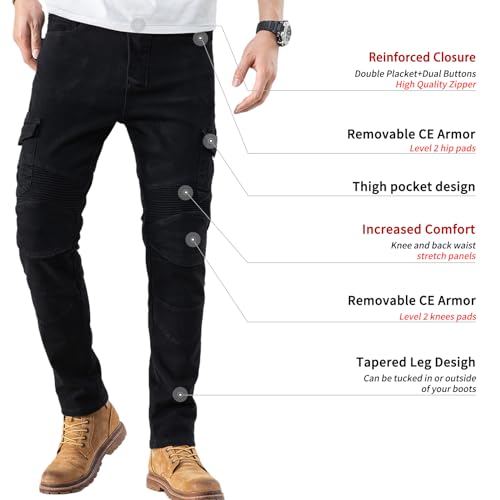 Ctbqitom 1028-MOTORCYCLE-PANTS Motorcycle Pants For Men Motocross Riding Pants Motorbike Riding Denim Jeans Adventure Trousers thumb #1