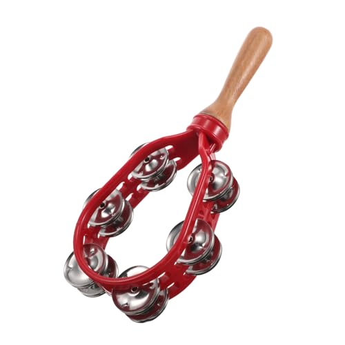 HANABASS Campanello Manico Di Legno Strumento Musicale Per Ragazzo Ragazza Ragazza Strumento Percussione Campanello Mano Bastone Forma Di Zucca Rossa Giocattolo Musicale Portatile Per