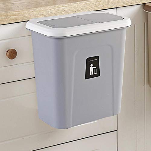 Krystallove cubo de basura montado en la pared, armario pequeño, desperdicio de cocina, chef de cocina, cuelga la tapa de retorno automática para frutas y verduras.