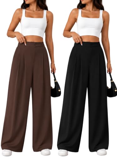Image of GRECIILOOKS Trousers for Woman | Womens High Rise High Waist Flared Korean Style | Formal Pant for Women Office Wear| Track Pants for Womans Elegant for College & Events (Available in Plus Size)