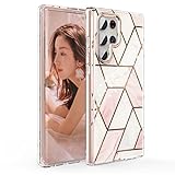 Galaxy S22 Ultra Case, Marble Slim Fit Shockproof Protective Hybrid Hard PC Soft TPU Bumper Cover Ph