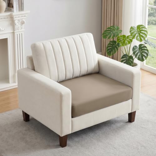 KinCam Couch Cushion Covers, Stretch Sectional Couch Covers Sofa Cushion for L Shaped Couch Cover Washable Sofa Slipcovers Sofa Covers(1PC Seater or Backrest Cover, Khaki)