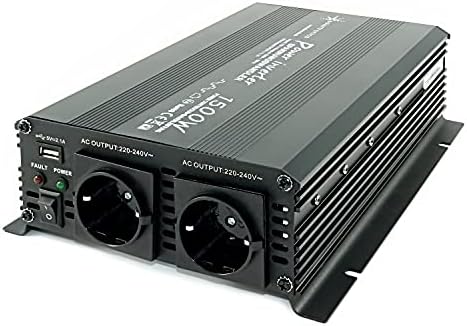 SOLARTRONICS Spannungswandler NM1500 12V 1500 Watt SCHWARZ - 3000 Watt Spitzenleistung - Wechselrichter 12v auf 230v - Blei- oder AGM-Batterie kompatibel - mit Schuko- & USB Anschl