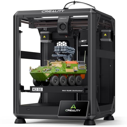 Creality K2 SE 3D Printer 500mm/s High-Speed Printing Support Multi Color 3D Printing Needs CFS Solid Metal Build Auto Leveling Direct Drive Extruder Quick-Swap Nozzle 220×215×245mm Print Size