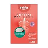 Bolsius - Maxi XL - Velas de té - Taza transparente - Blanco -...