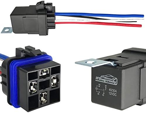 4-pin 40/30Amp 12V DC Waterproof Automotive Relay with Heavy-Duty Wire