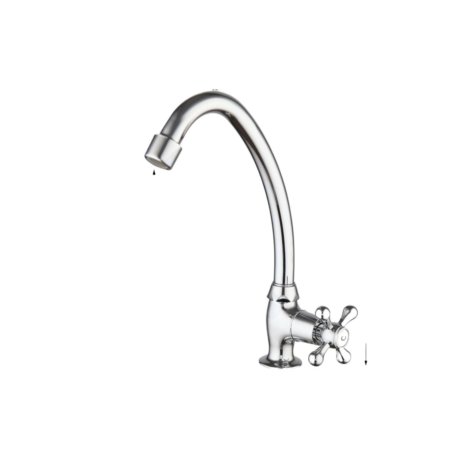 Grifo de cocina de acero inoxidable macizo con acabado cepillado Size C