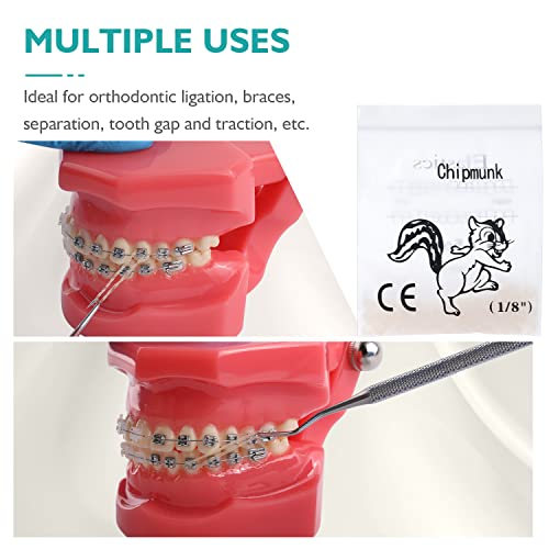 Lvchen 500 Pcs/5 Packs Orthodontic Elastic Rubber Bands Braces Dental Rubber Traction Ring Gap Teeth Bands Professional For Dentist And Dental Hospital With Free Elastic Placers #TOP2