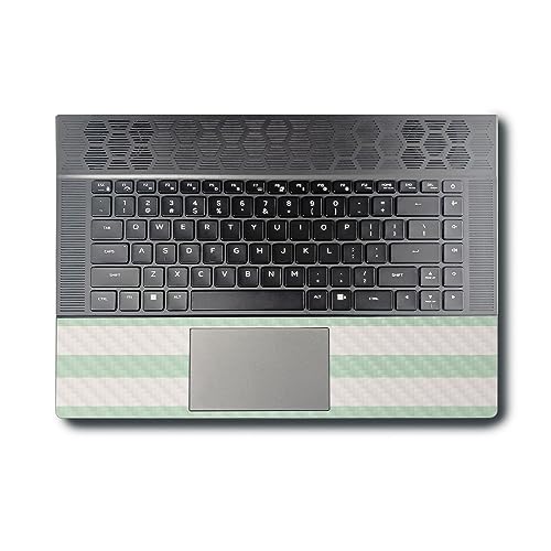 Image of MightySkins Carbon Fiber Skin Compatible with Alienware X16 R1 (2023) Full Wrap Kit - Mint Stripes | Protective, Durable Textured Carbon Fiber Finish | Easy to Apply & Change Styles | Made in The USA