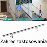 Aufun Poręcz ze stali nierdzewnej z metalowymi kołkami, uchwyt ścienny, do poręczy na zewnątrz, na balkon, balustrada (60 cm, wygląd stali nierdzewnej)
