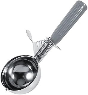 Akozon potato scooper with release + practical stainless steel fruit ice cream scoop spoon 1pc plastic handle kitchen tool(7.2cm)