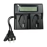 Quick LCD Dual Battery Charger for LP-E19 LP-E4N LP-E4, Compatible with LP-E19 LP-E4N LP-E4 EOS-1DX Mark II EOS-1D X EOS-1Ds Mark III EOS-1D Mark IV EOS-1D Mark III