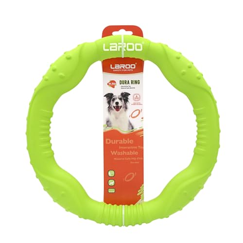 LaRoo Hundefitness-Ring Hundefrisbee, unzerstörbare Float Hunde Flugscheibe Spielzeug, Sommer Pet Training für Mittelgroße und kleine Hunde(Grün-30CM/11.81in)