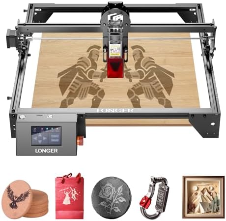 Longer RAY5 Laser Engraver, DIY Laser Engraver 5W Output Power, 3.5” Color Touch Screen, App Offline Control, Engraver Tool for Metal/Glass/Wood Engraving Area 15.75"x15.75"