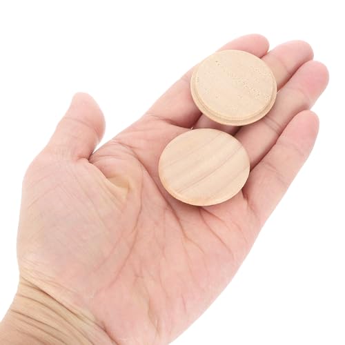 Image of uxcell 80Pcs Wood Button Plugs, 35mm / 1.38 inch Hardwood Screw Hole Plug Mushroom Wooden Caps Buttons Wood Plug for Furniture Woodworking Craft Decor (40mm x 35mm)
