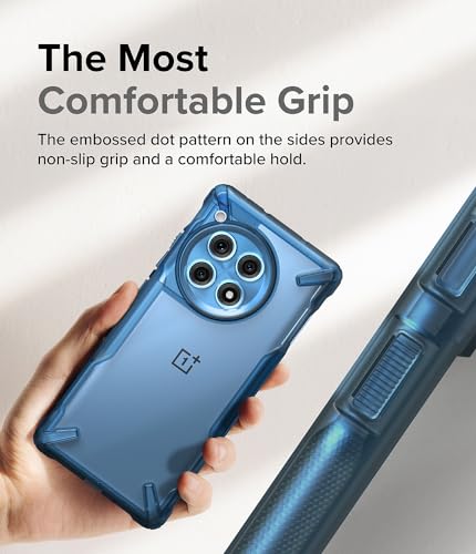 Image of Ringke Fusion-X Compatible with OnePlus 12R 5G Case Cover Transparent Hard Back Soft Flexible TPU Bumper Scratch Resistant Shockproof Protection OnePlus 12R Back Cover - Space Blue