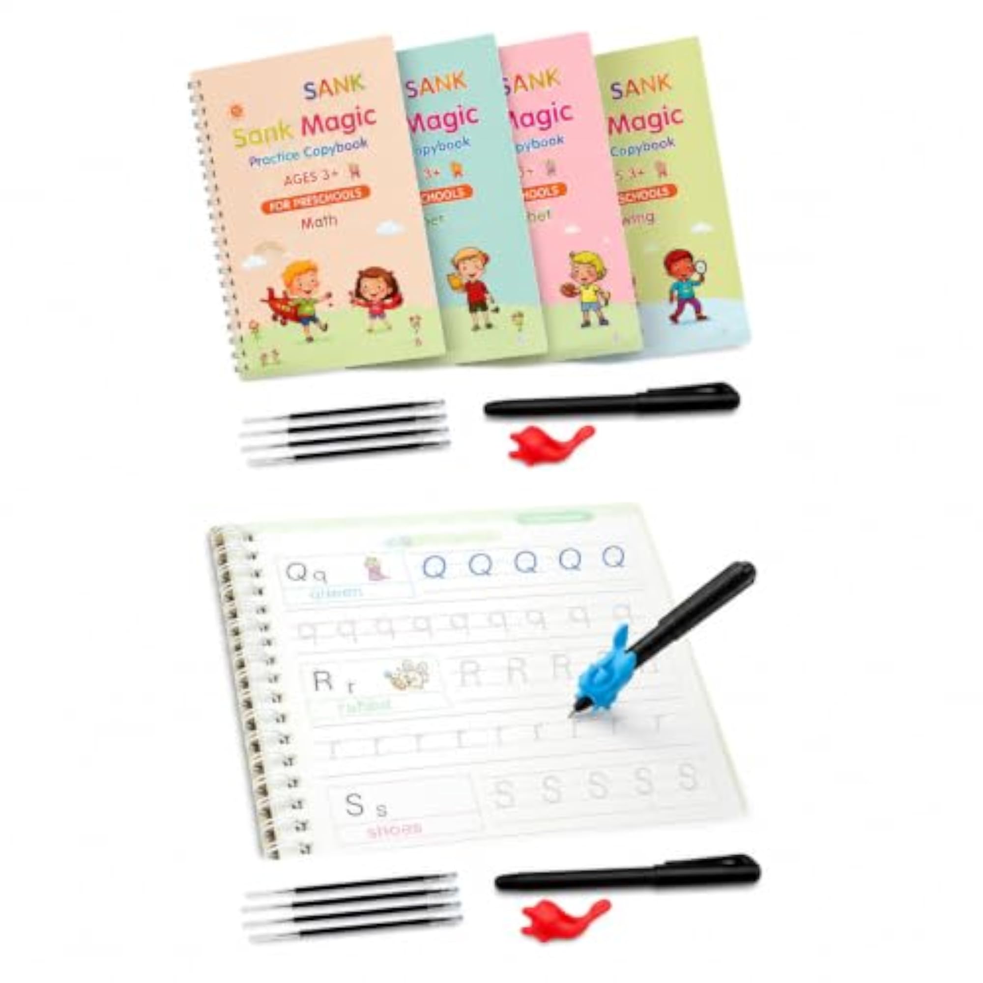 Magic Practice Copybook Pack 2 Set of 4 Books with Pens