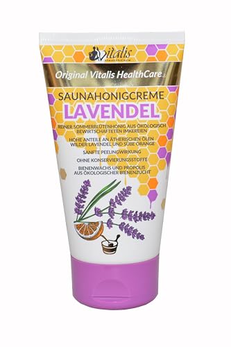 HAF® Vitalis Crème de miel pour sauna Lavande | Tube de 150 g | Accessoire sauna | Crème apaisante et relaxante pour sauna | 100 % naturelle sans additifs ni conservateurs | Qualité : fabriquée en
