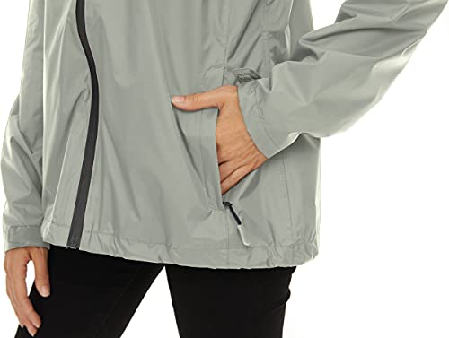 Image of Women's Rain Jacket Lightweight Waterproof Raincoat | Hooded Windproof Rain Coats Adjustable Windbreaker Rainy Snow Day