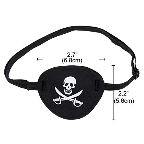 Soft Comfortable Pirate Eye Pirate Eye Patch Mask Skull and Cross Bones with Adjustable Strap