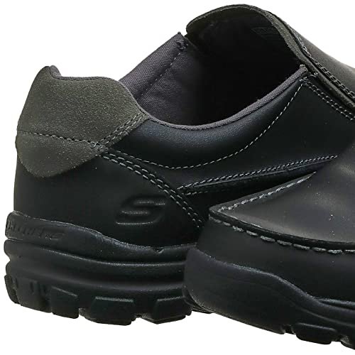 Skechers Men's Braver Rayland Slip-On Loafer,Black Leather,11.5 M US