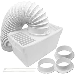Ventilador Secado Ropa SPARES2GO Kit de Condensador de Manguera de Ventilación con 3 x Adaptadores compatible con White Knight Secadora (1,2 m)