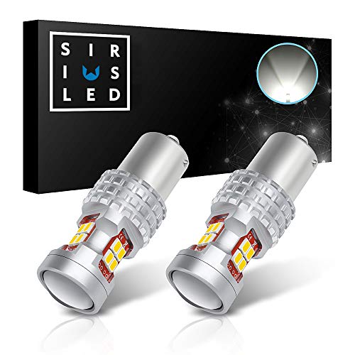 SIRIUSLED Compact 1156 7506 LED Bulb for Car Reverse Back up Light Xenon White 6000k Pack of 2