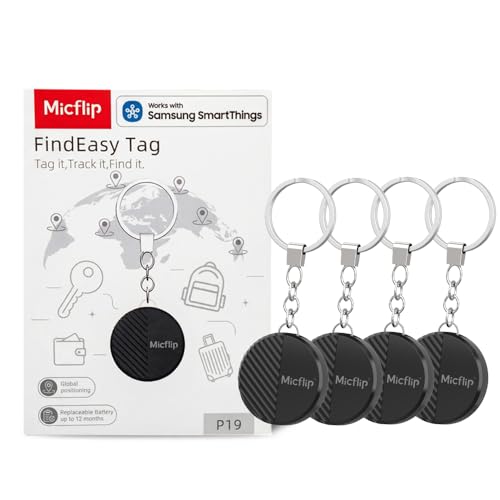 SmartTags for Samsung 4PCS, Bluetooth Trackers Item Locator for Keys, Wallet, Luggage, Pets, IP65 Water-Resistant, Long Battery Life, Compatible with Samsung Galaxy Device (NOT for iOS or Huawei)