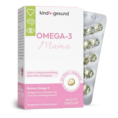 Premium Omega 3 Schwangerschaft Kapseln - 293 mg DHA und 173 mg EPA - für Mama & Baby - sicheres & frisches Omega-3 - Schwangerschaft & Stillzeit - einfache Einnahme - 90 Mini Kapseln