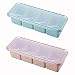 2 Piezas Botes para Especias, Especias de Cocina Tarro, Caja Condimentos con Tapa y Cuchara, 4 en 1 Frascos de Plástico PP, para Almacenar Sal, Pimienta Negra u Otras Especias(Rosa y Azul)