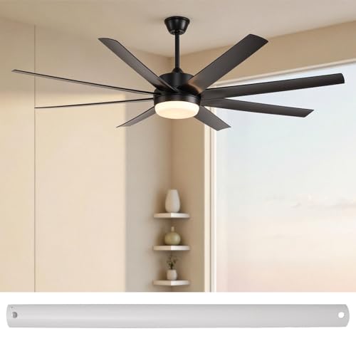 Image of 16 Inch Ceiling Fan Extension Rod, 1 Inch Outside Diameter Not Threaded Ceiling Fan Downrod for a Wide Range of Fans (White)