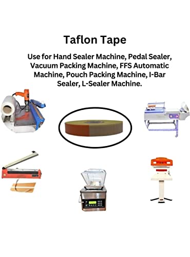Image of SMART PACK Adhesive Teflon Tape Roll For Packaging of Sealing Machine Spare Parts | Adhesive, Heating, Heat Masking, Industrial Coated Glass Tape | 1 Roll 18MM X 10M