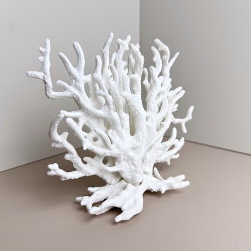 Image of White Aquarium Coral Fish Tank Decorations Aquarium Landscape | Realistic coral aquarium decoration, 5.9 inch x 4.7 inch , suitable for fish, works for freshwater /saltwater tanks, easy to clean