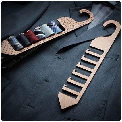 HVS Interior Organizer Storage Decorative | Tie Rack | Wood | Tie Hanger | 3 Pcs Combo.1 Set | Light Brown | HVS02