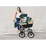 SKYLINE Klassisch Retro Stil LUX Kombi-Kinderwagen Buggy 3in1 Reise System Autositz (Isofix) (Grün/14"Luft Bereifung)