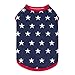 Fitwarm Patriotic Star Dog Shirt for 4th of July, Memorial Day, Independence Day, Holiday Dog Clothes for Small Dogs Boy Girl, Pet Cat Outfit, 100% Breathable Cotton, Red, Navy Blue, White, Large