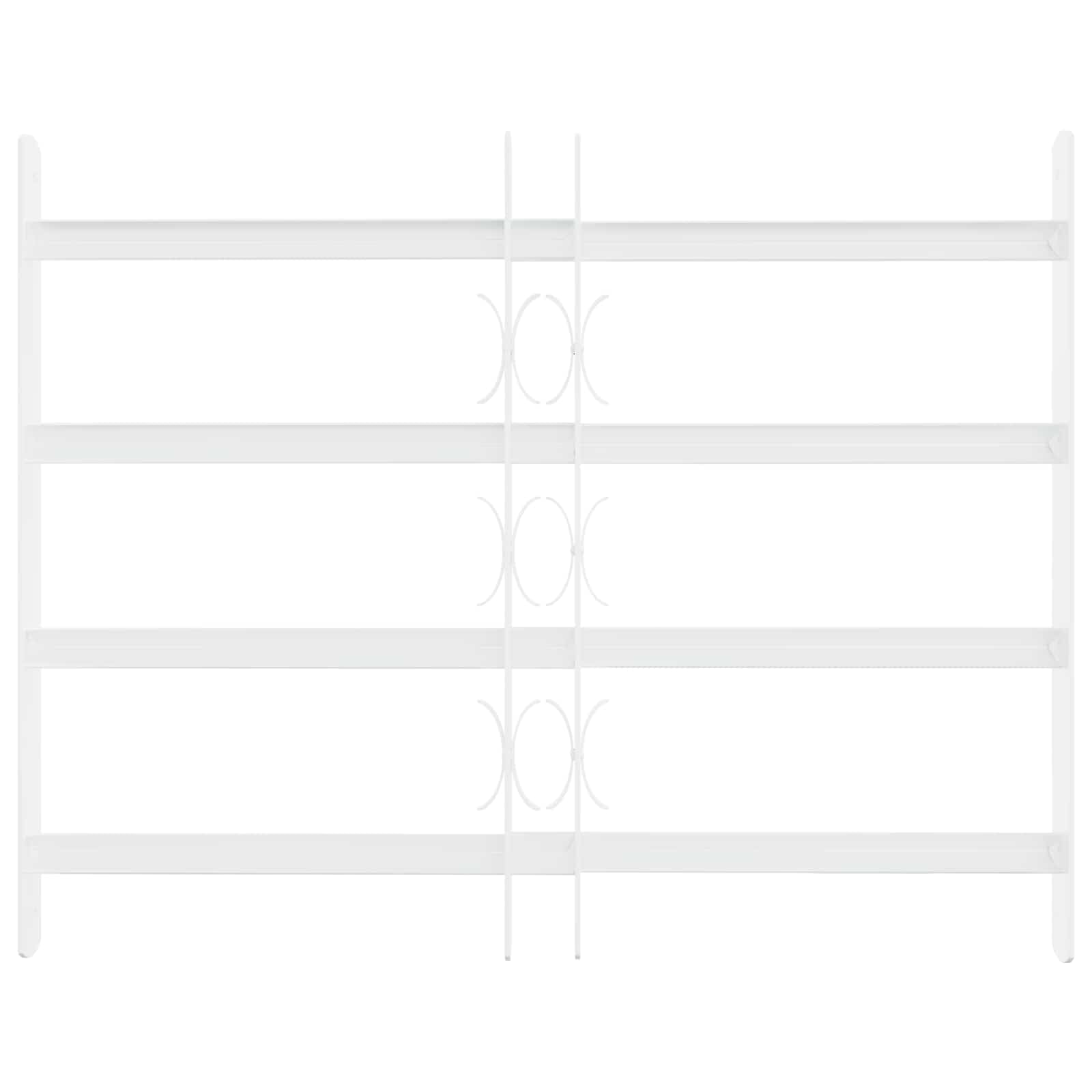 Juego de 3 rejillas de seguridad para ventanas de acero galvanizado, 43 x 74 cm, color blanco, ajustables para elementos de ventana, marcos, aspas y ventanas de sótano