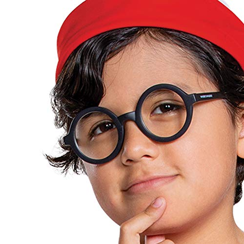 Wheres Waldo Halloween Costume, Official Waldo Costume Set with Shirt and Cap with Glasses Outfit