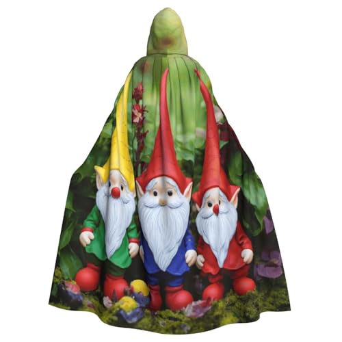 Cape à capuche nains de Noël imprimée et unisexe pour adulte pour soirées déguisées
