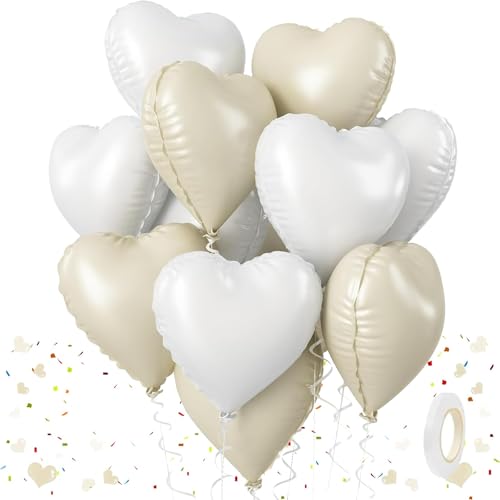 Pack of 10 Heart Balloons, 18 Inch Cream, Balloons Wedding, Heart Balloon, Valentine's Day Party Decoration Balloons for Wedding Decoration, Bridal Shower, Birthday, Engagement, Party Decoration Pack of 10 Heart Balloons, 18 Inch Cream, Balloons Wedding, Heart Balloon, Valentine's Day Party Decoration Balloons for Wedding Decoration, Bridal Shower, Birthday, Engagement, Party Decoration