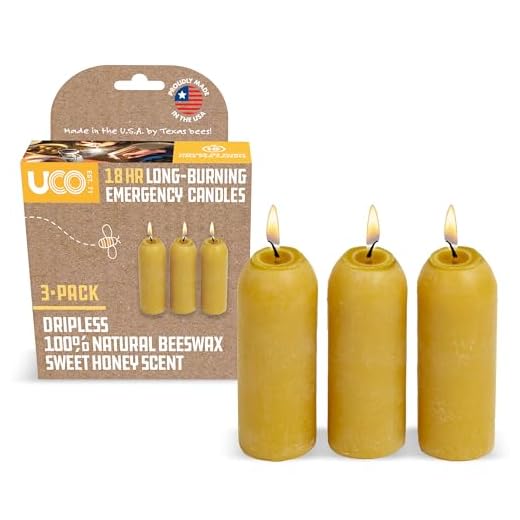 UCO Candle Lantern 3.5-Inch Candles, 3-Pack, 12-Hour Beeswax