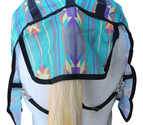 Image of Challenger Horse Mesh Summer Scrim Sheet Fly Sheet Spring Airflow Neck Teal Aztec 73113