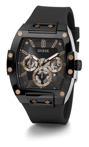 La Mejor Selección de Reloj Guess Caballero más recomendados. 45 GUESS Trend Tonneau - Reloj para hombre de 43 mm, Negro/Negro/Bronce/Negro, Uno, PHOENIX