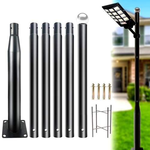 FLwumaotou Street Light Pole 20Ft Street Light Poles for Outdoor Lighting Solar Pole Accessory for Street Suitable for Farm courtyards Parks and Roads (114+76)